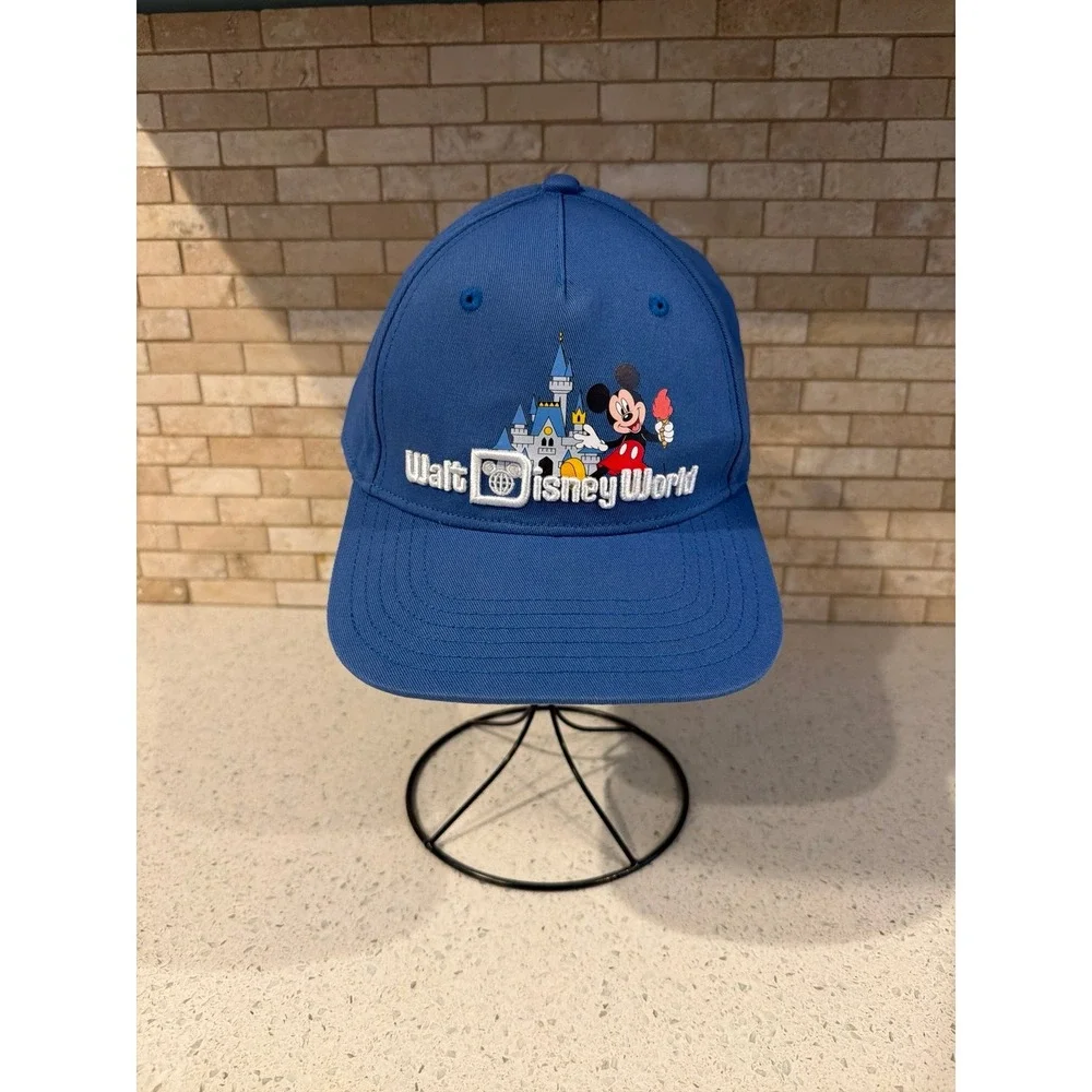 Walt Disney World Mickey Mouse Castle Blue Baseball Hat Adjustable